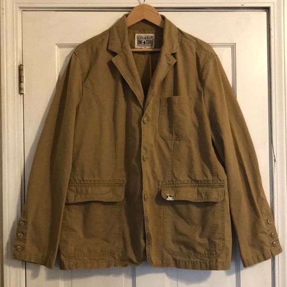 Converse One Star Jackets & Coats Single Breasted Button Up Color Tan Size XL - Picture 3 of 16